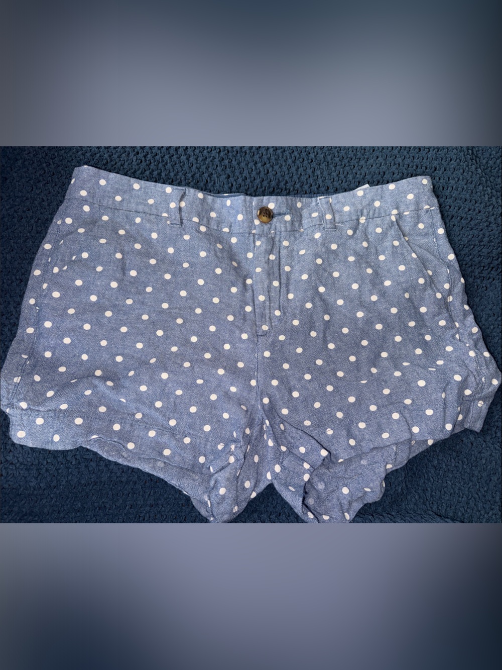 Old Navy Blue White Polka Dot High-Waist Shorts